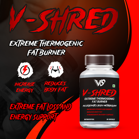 V-SHAPE V-Shred Extreme Thermogenic Fat Burner 90 Caps - V-Shape Supps