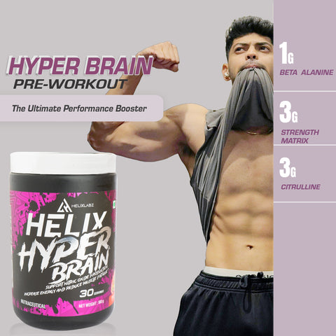Helix Labz Hyper Brain Pre-Workout – Cola Soda (180GM) with Free Shaker