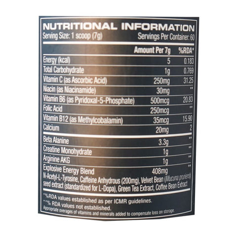 MG R-60 Pre-Workout – Intense Energy & Focus Formula | 60 Servings