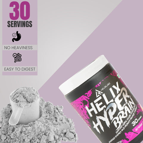 Helix Labz Hyper Brain Pre-Workout – Cola Soda (180GM) with Free Shaker