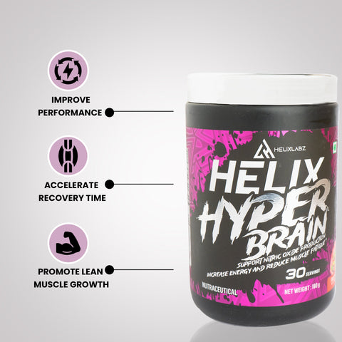 Helix Labz Hyper Brain Pre-Workout – Cola Soda (180GM) with Free Shaker
