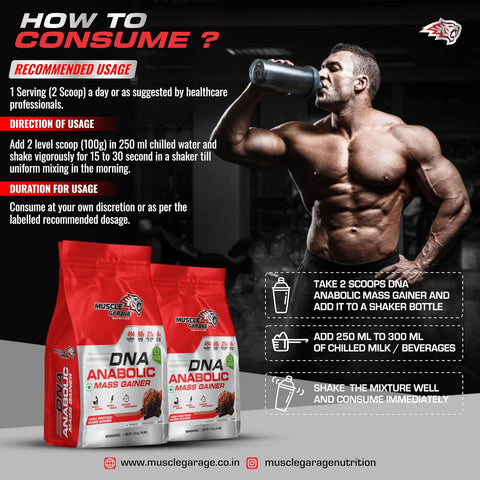 MG DNA Anabolic Mass Gainer 4.5kg (10LBS) – High Protein Formula for Muscle Gain