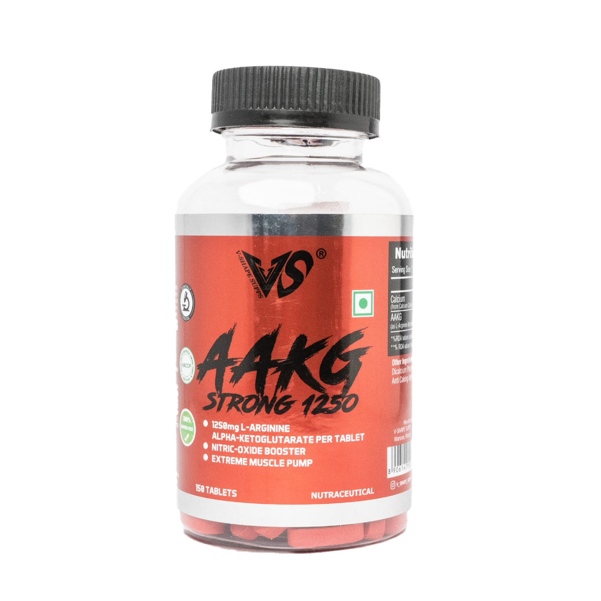 V-SHAPE AAKG Strong 1250MG 150 Tab - V-Shape Supps