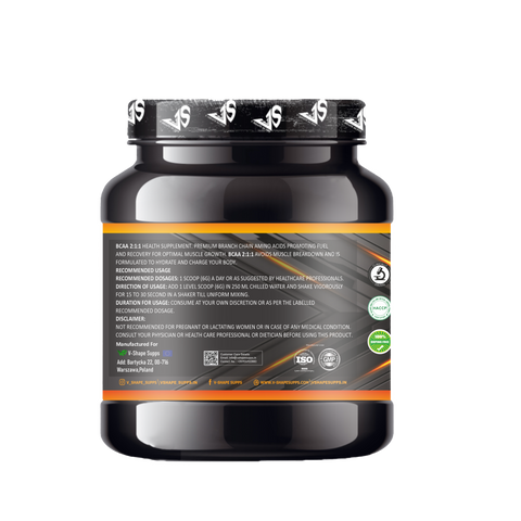 V-SHAPE Supps BCAA 2:1:1 (180Gm, 30 Servings) - V-Shape Supps