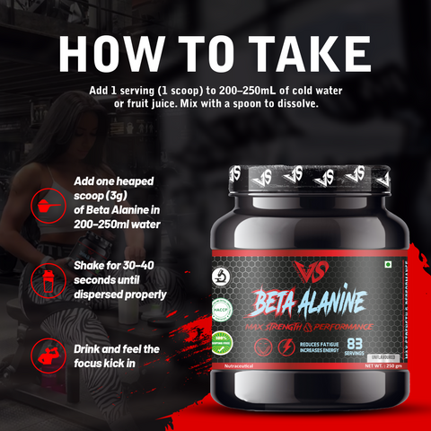 V-SHAPE Beta Alanine 250Gm, 83 Servings - V-Shape Supps