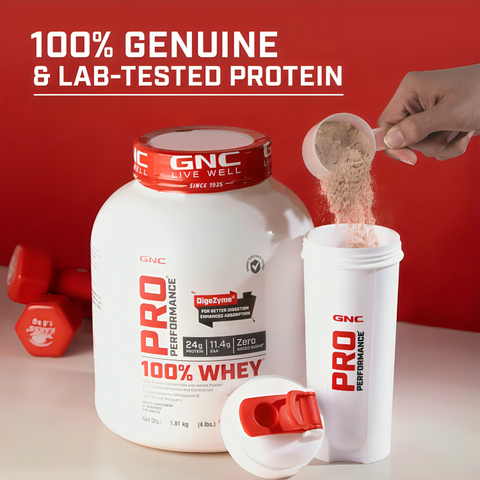 GNC Pro Performance 100% Whey Protein | Faster Recovery & Lean Muscle Gains | Informed Choice Certified- 1.8Kg (4Lbs)