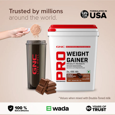 GNC Pro Performance Weight Gainer | High-Calorie, Low-Fat Formula For Healthy Body Gains 5Kg (11Lbs)