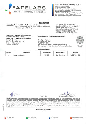 MG Creatine Monohydrate Powder – 100g (33 Servings) | Ultra Pure HPLC-Tested