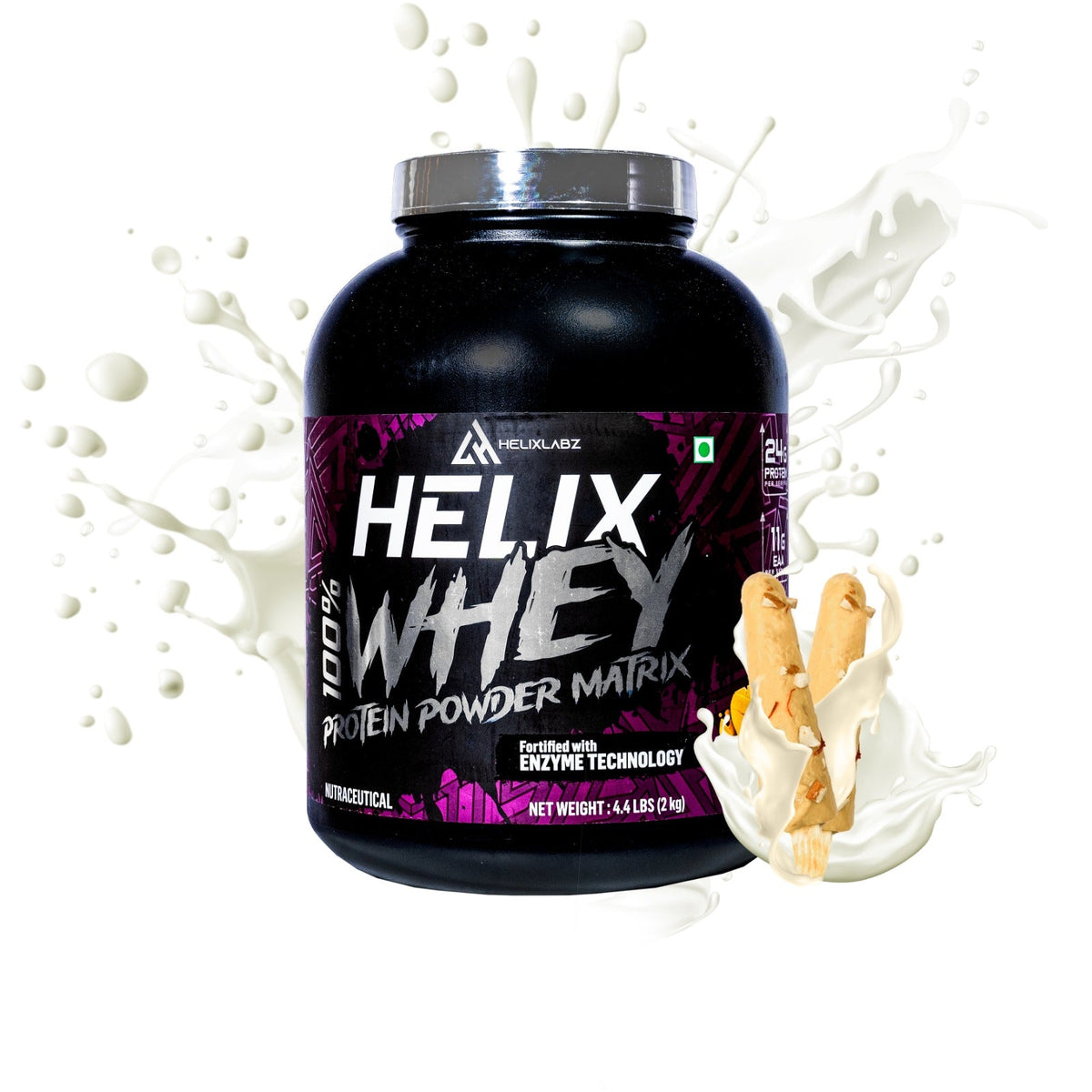 Helix 100% WHEY Protein Matrix – Malai Kulfi | 2kg (4.4LBS) | High Protein
