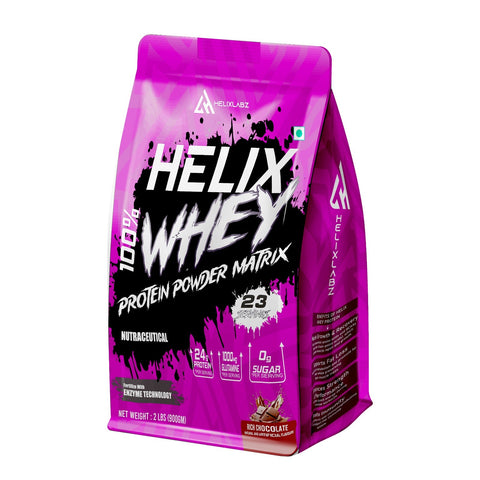 Helix Labz 100% Whey Protein Powder Matrix – 2Lbs (900gm) | 24g Protein