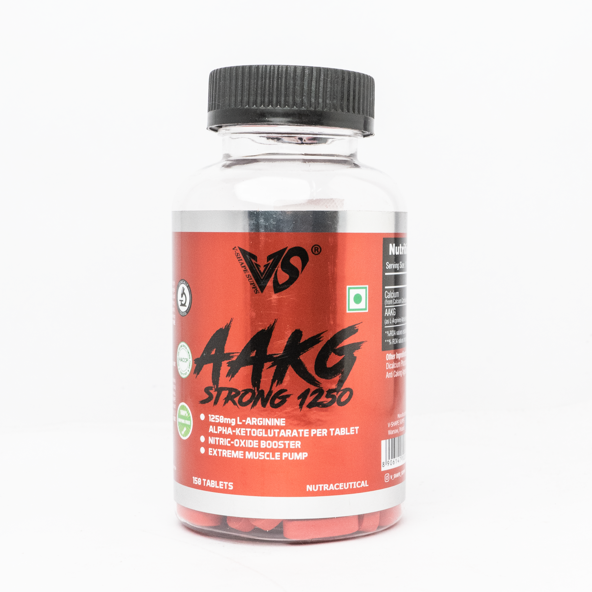 V-SHAPE AAKG Strong 1250MG 150 Tab - V-Shape Supps