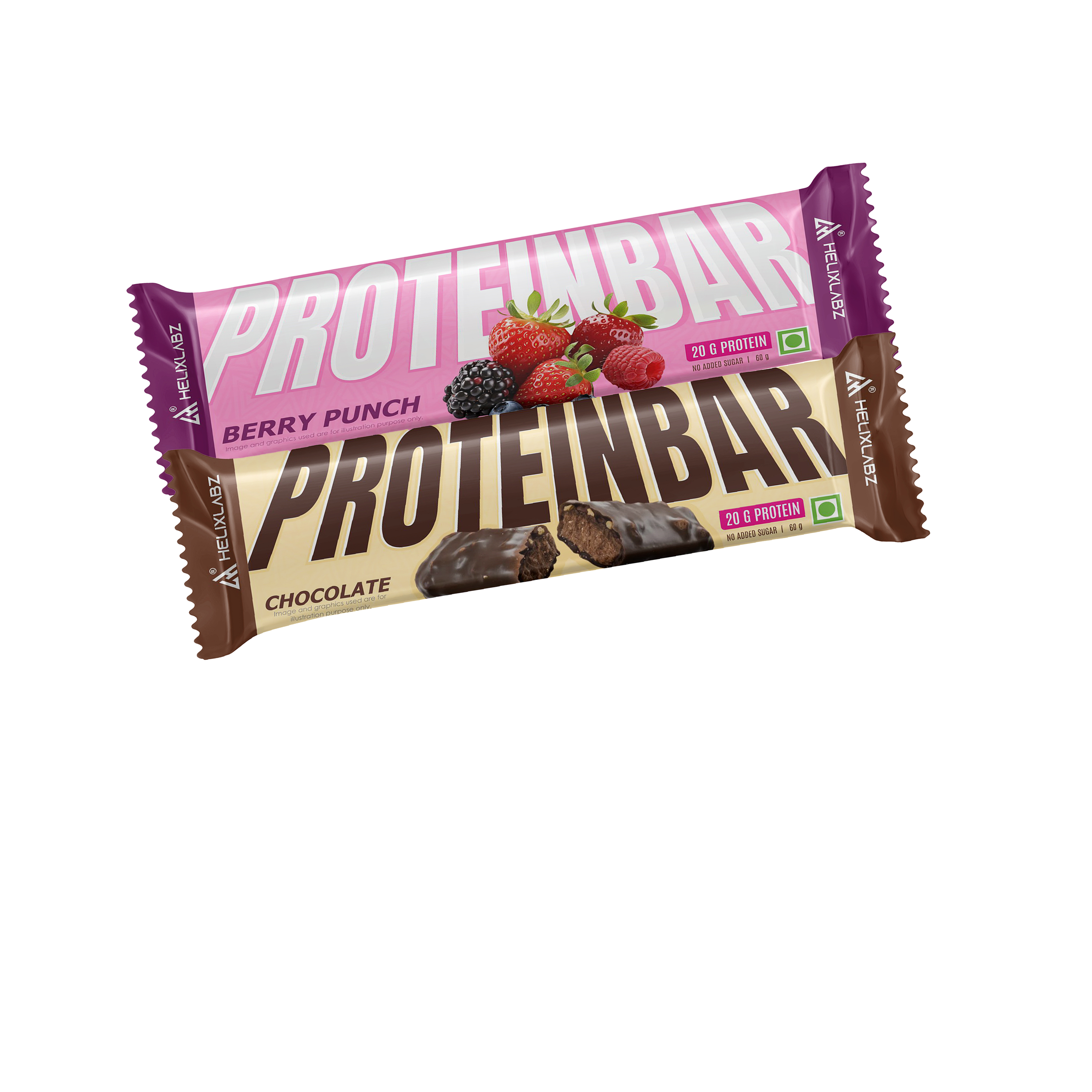 Helix Protein Powder Helix Labz Protein Bar Combo – 20g Protein, Chocolate & Berry Punch | 6 ...