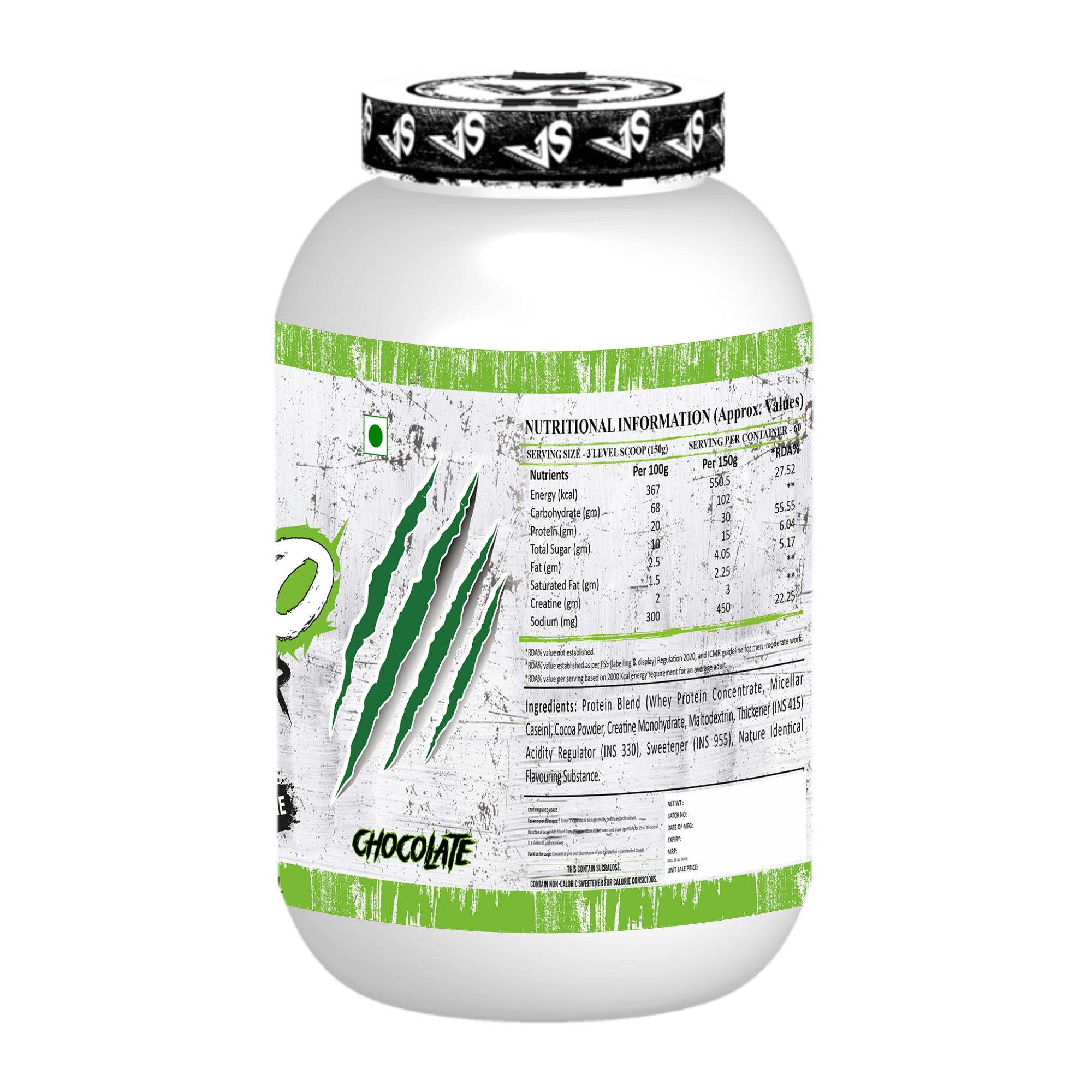 V-SHAPE V-Pro Mass Gainer- 3Kg(6.6Lbs), 66 Servings - V-Shape Supps