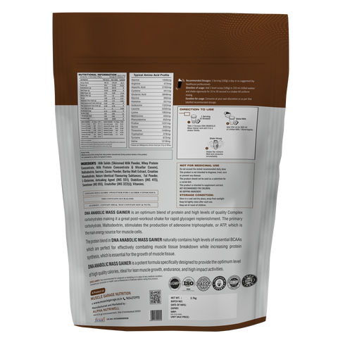 MG DNA Anabolic Mass Gainer 2.7kg (6lbs) –  Premium Mass Gainer Supplement for Bulking