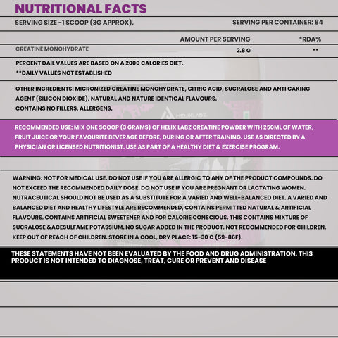 Helix Creatine Monohydrate Powder – 250g (Fruit Punch)