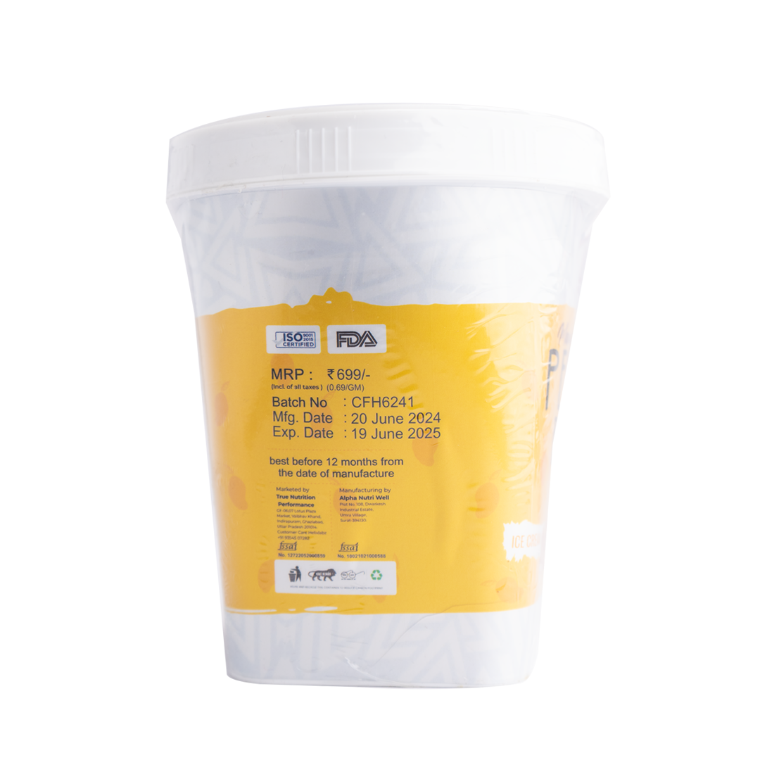 Helix Labz Mango Special Peanut Butter 1 Kg container with product details and nutritional information.