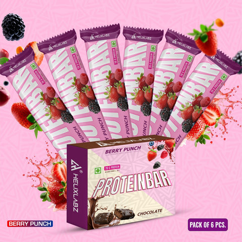 Helix Labz Protein Bar (20g Protein, Berry Punch), Pack of 6 Bar