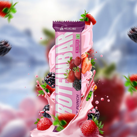 Helix Labz Protein Bar (20g Protein, Berry Punch), Pack of 6 Bar