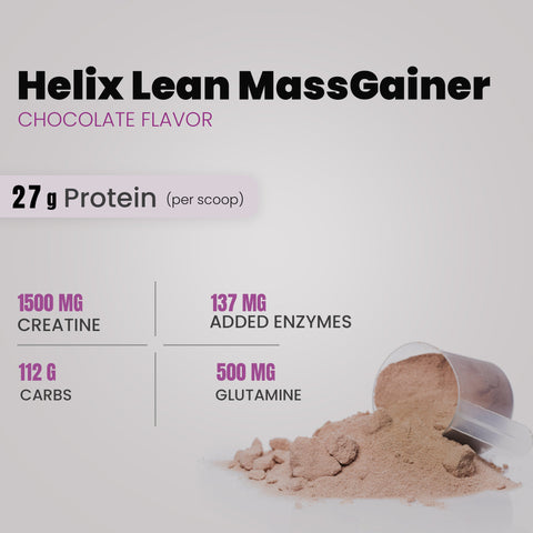 HELIX LABZ  LEAN MASS GAINER- 2.7KG (6Lbs, 27 SERVINGS & Steel Shaker