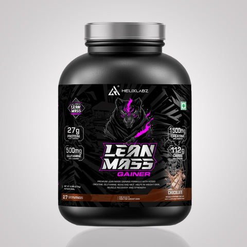 HELIX LABZ  LEAN MASS GAINER- 2.7KG (6Lbs, 27 SERVINGS & Steel Shaker