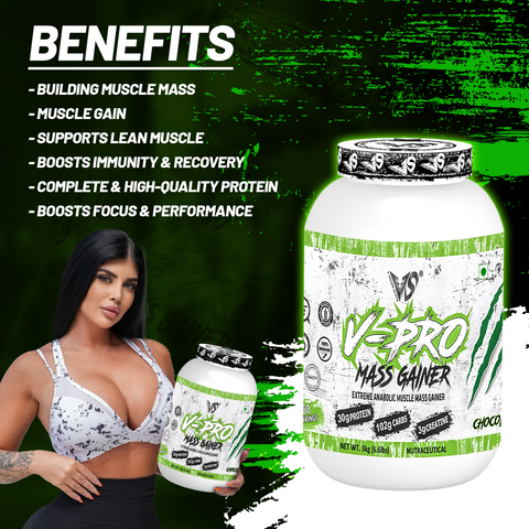 V-SHAPE V-Pro Mass Gainer- 3Kg(6.6Lbs), 66 Servings - V-Shape Supps