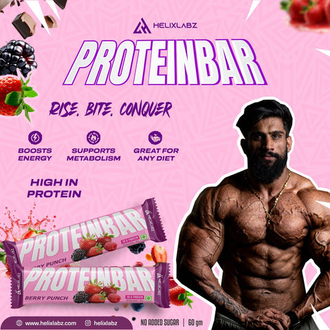 Helix Labz Protein Bar (20g Protein, Berry Punch), Pack of 6 Bar