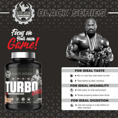 Dexter Jackson Black Series Turbo Whey (5 Lbs, 48 Serving, Chocolate Shake)